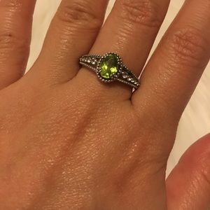 Peridot and White Topaz Ring